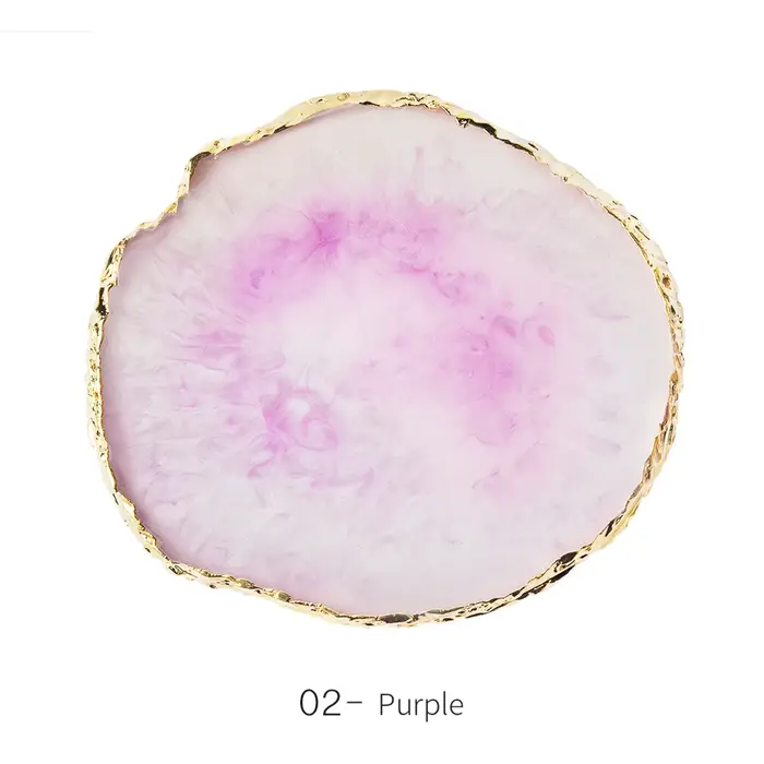 Palette de Faux Ongles Ronds en Résine et Pierre d'Agate, Présentoir de Verhéritage Gel, Outil de Ma