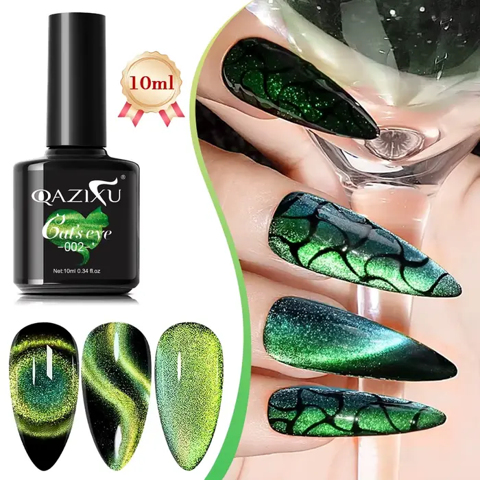 Vernis à ongles Gel œil de chat vert 10ML vernis Gel à tremper cristal galaxie Gel oeil de chat adapté aux Salons de manucure Nail Art