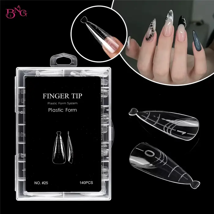 BNG 70/140 pièces griffe de chat ongles incurvés double formes pour Extension acrylique réutilisable couverture