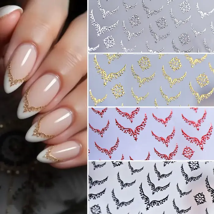 Autocollants pour ongles en forme de V