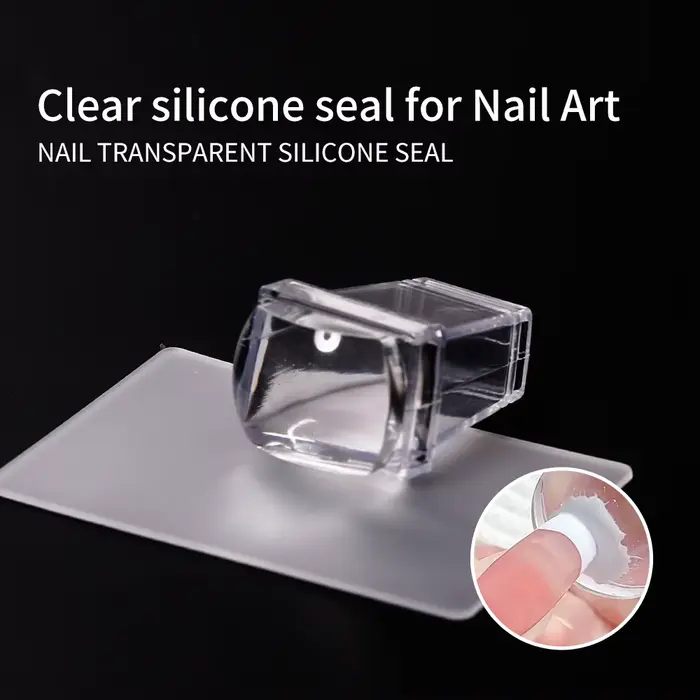 LULAA Tampons carrés pour nail art en silicone transparent