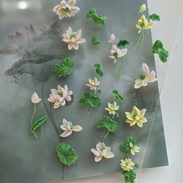 Moule à ongles incurvé 3D série fleurs