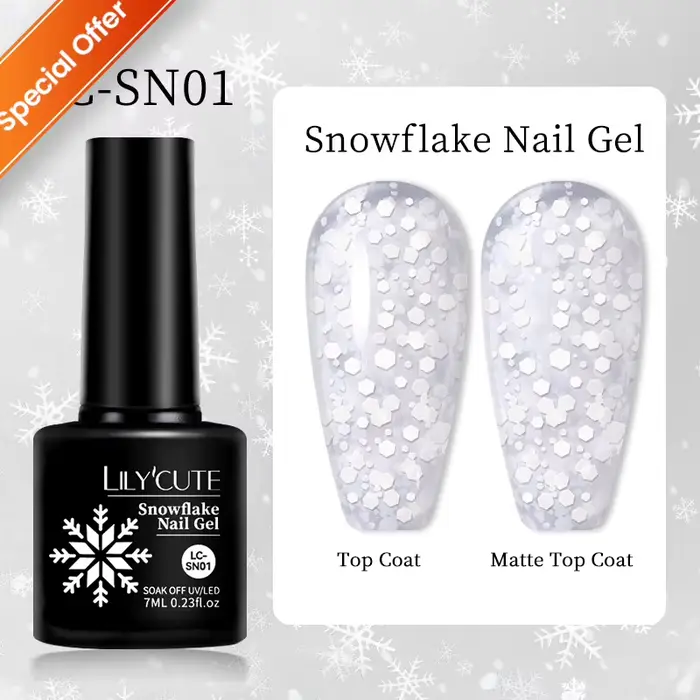 LILYCUTE paillettes Gel vernis à ongles noir argent Super brillant paillettes Gel vernis à tremper U