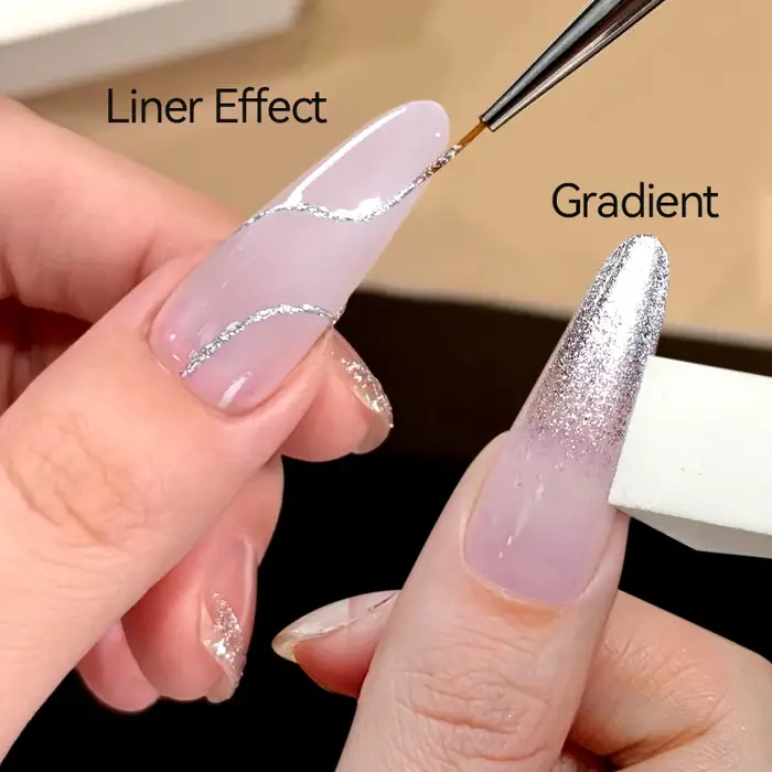 UR SUGAR Glimmer Pat Painting Gel Vernis à Ongles Or Argent pour French Manucure DIY, pour Dessins de Lignes, Fleurs, Effets Peints et Estampés