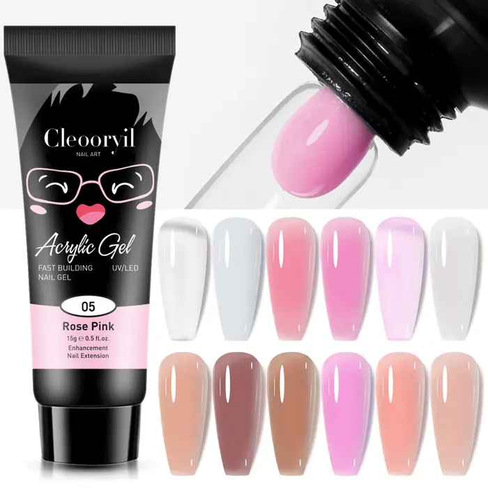 Gel d'extension d'ongles en Poly acrylique, 15ml/30ml, pour construire des ongles, UV LED, Extension