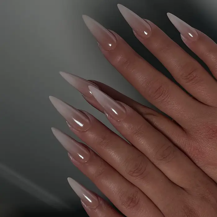 24 pièces faux ongles œil de chat bleu portable longs
