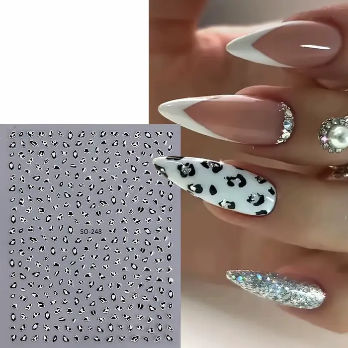 Meilad – autocollants pour ongles imprimés léopard, faciles à appliquer pour la décoration des ongle