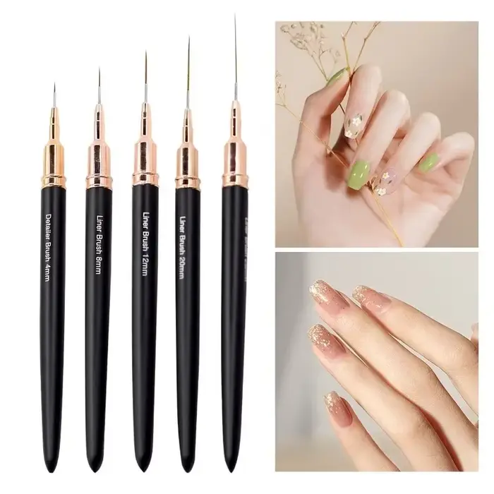 Ensemble de pinceaux noirs pour Nail Art