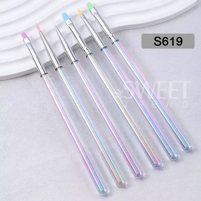 SWEET TREND - Lot de 6 pinceaux pour nail art, pour liner, dessin et peinture, pour dégradé DIY, acc