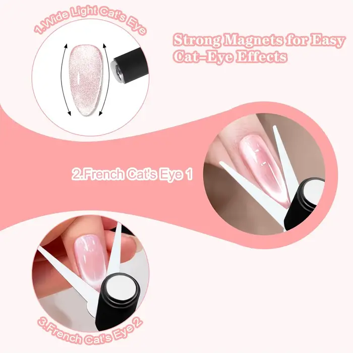 Aimants à ongles double tête forme française