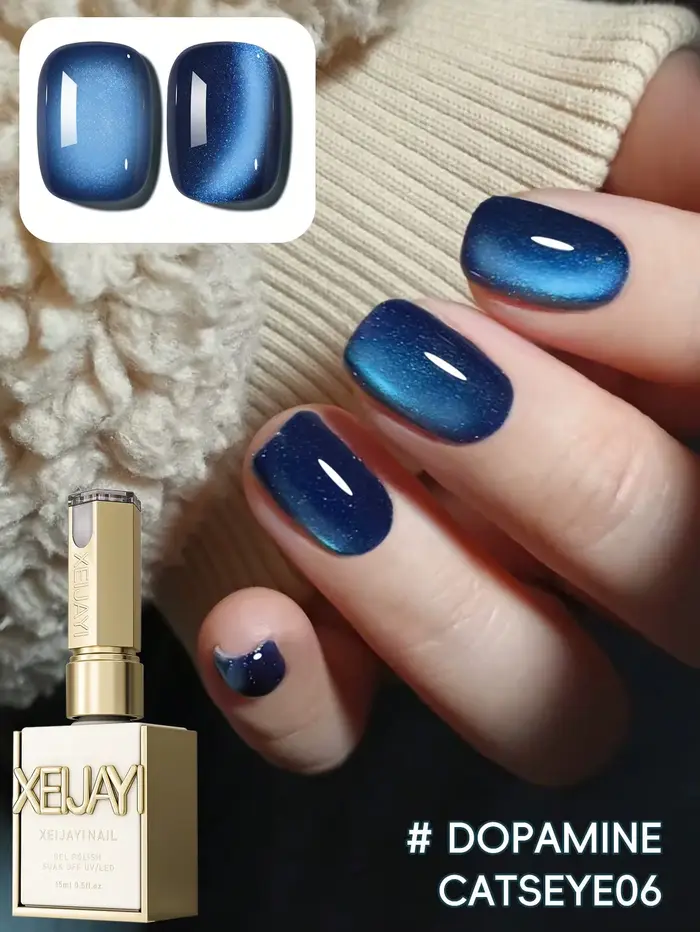 1PC Vernis à ongles gel bleu œil de chat