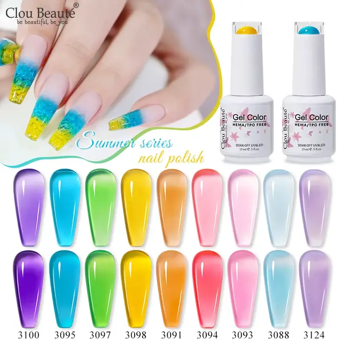 Clou Beaute 15ml vernis à ongles Gel translucide jolie gelée Transparent été