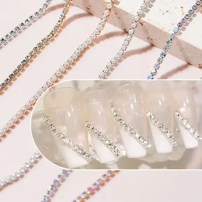 Chaîne de diamant colorée pour Nail Art