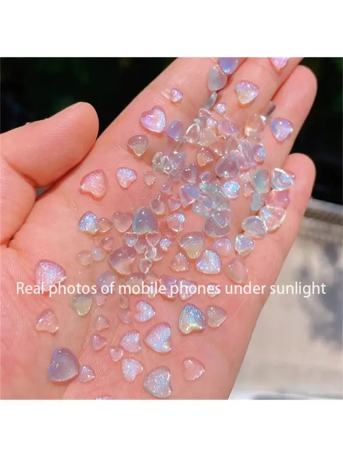 50 pièces accessoires résine Kawaii Nail Art breloques dessin animé coeur décorations d'ongles taille mixte en vrac manu