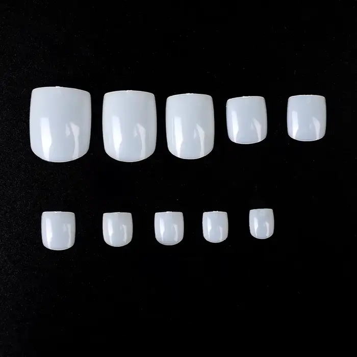 100 pièces faux orteils ongles français carré Nature blanc clair