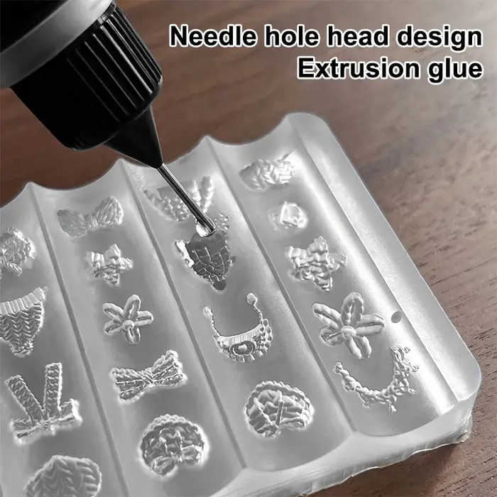 Gel sculpté pour moule à ongles 10g, Gel UV, Colle cristalline translucide, Outil de moulage acrylique 3D, pour salon de manucure et DIY Nail Art