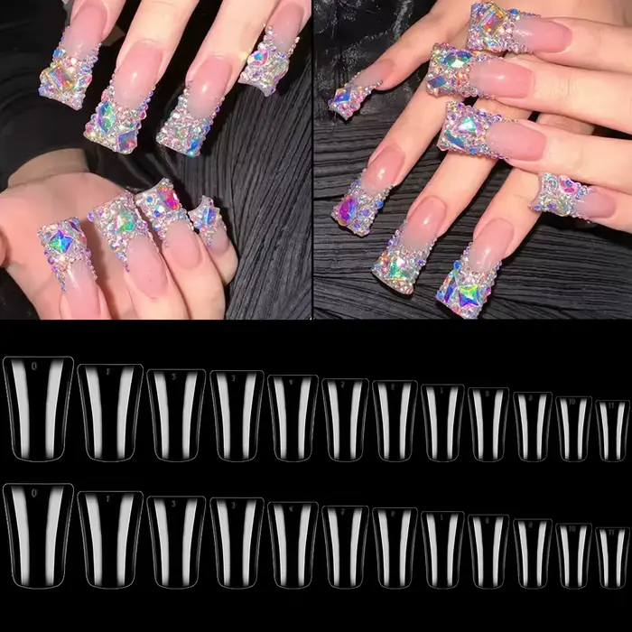 120 pièces 12 tailles pieds de canard Style faux ongles pointes d'ongles