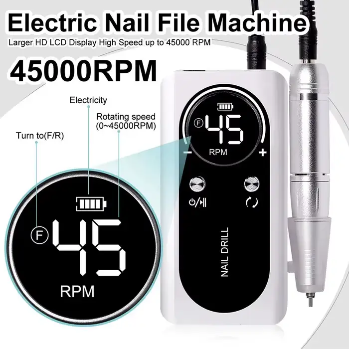 Perceuse à ongles électrique Portable professionnelle 45000 tr/min