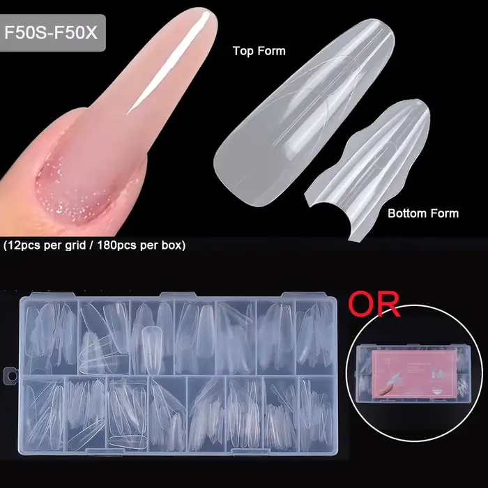 1 boîte de formes d'ongles doubles, nouveaux 180 pièces, Extensions de 15 tailles, cercueil Long en 