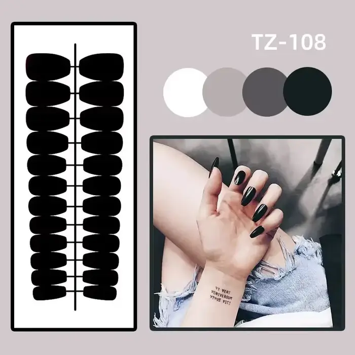 Faux ongles français avec imprimé léopard, longs, Stiletto, Wearabe, à pression en amande, couvertur