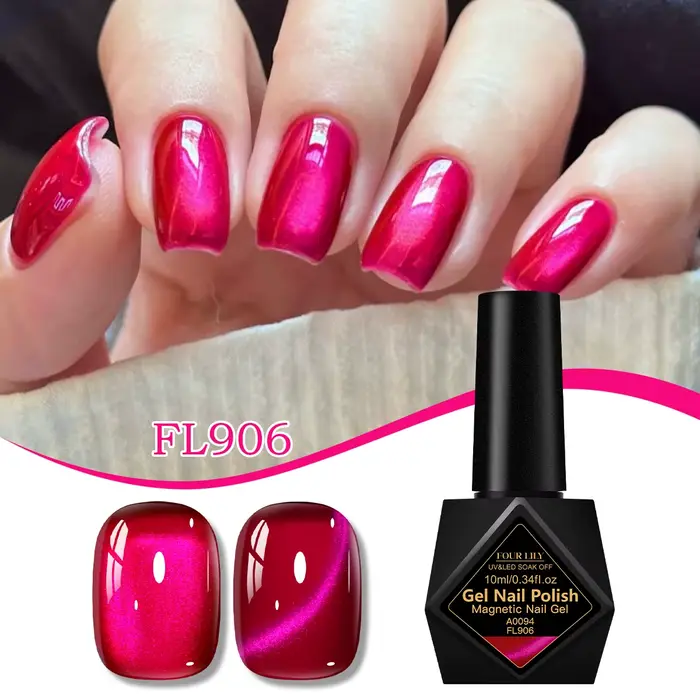 Vernis à ongles magnétique 10ml Dragon Fruit Cat, ultra brillant, rouge, semi-permanent, à retirer p