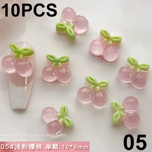 Style japonais coréen cerise fraise pomme carotte pastèque litchi citron fruits Nail Art accessoires
