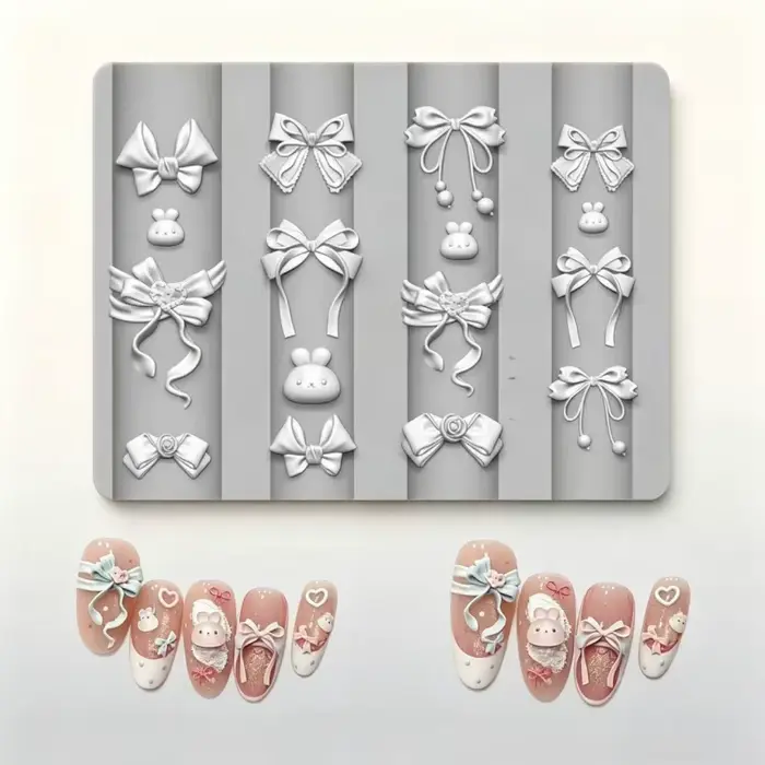 Moule 3D Transparent en Silicone pour Nail Art