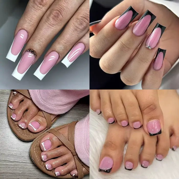 60 pièces/boîte – Faux ongles à presser de haute qualité pour manucure et pédicure – Blanc