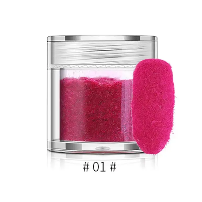 10 couleurs flou flocage velours poudre à ongles coloré paillettes poussière manucure bricolage UV G