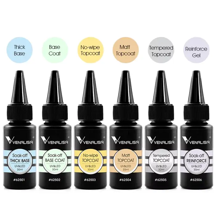 Venalisa recharge 30ml TPO gratuit Nail Art tremper UV/LED sans lingette couche de finition constructeur ongles Gel mat