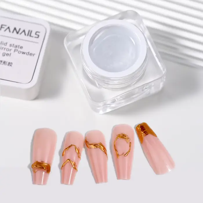 8 ml/pot semi-solide Chrome miroir poudre Gel longue durée fonction de photothérapie Gel pour ongles Sculpture Gel UV