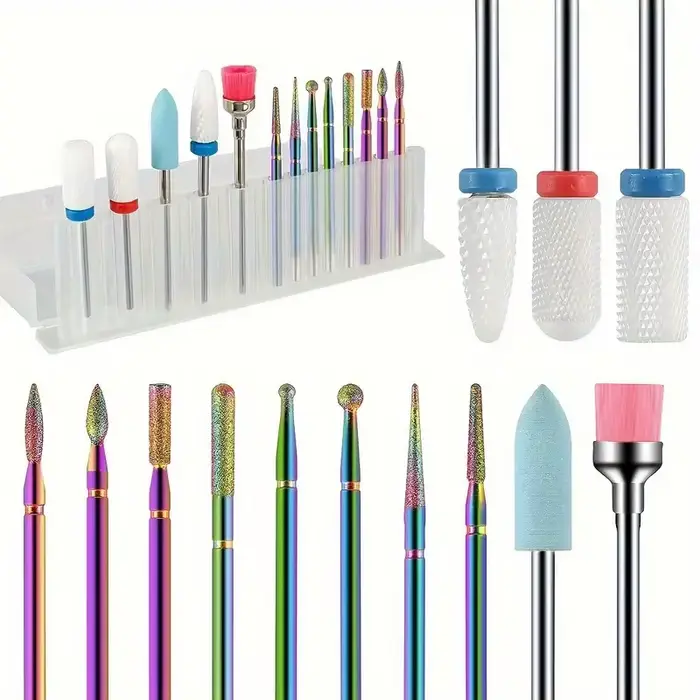 Jeu de forets à ongles professionnels en céramique, lime à ongles électrique pour manucure, pour ong