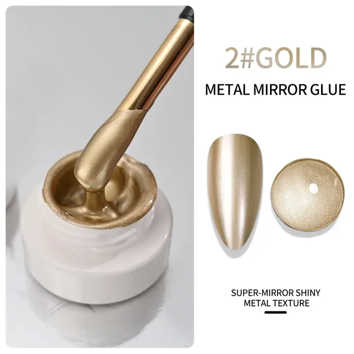Peinture métallique Gel Chrome or argent effet miroir vernis à ongles Super lumineux ligne de dessin