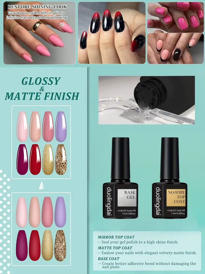 Lot de 2 vernis gel sans résidu 7