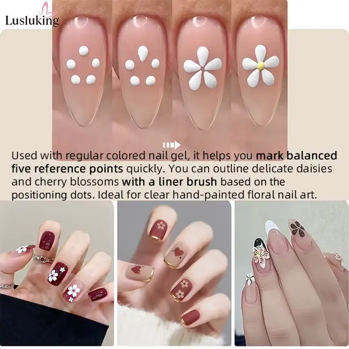 Outil de pointage de 5 pétales pour Nail Art