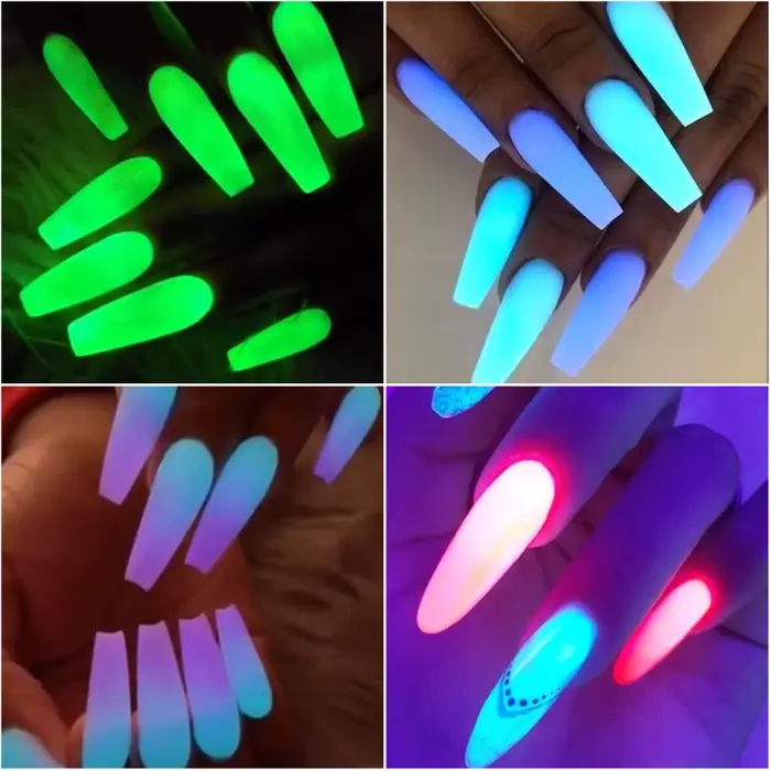 Poudre à ongles qui brille dans la nuit