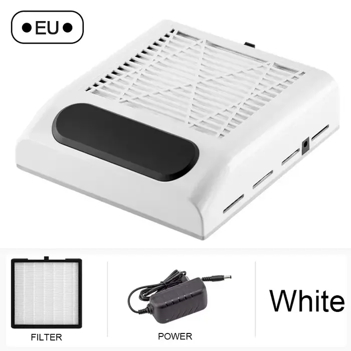 Collecteur de poussière pour ongles avec filtre détachable, aspirateur puissant pour équipement de salon de manucure acrylique