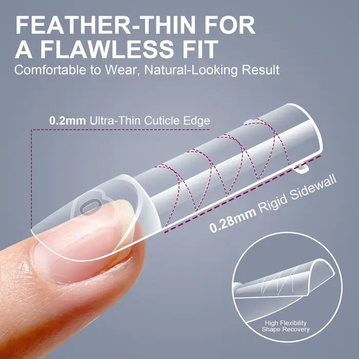 150 pièces/boîte – Formes doubles pour ongles français