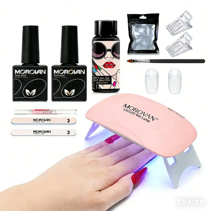 Kit de démarrage de gel pour ongles XR avec mini base de lampe UV