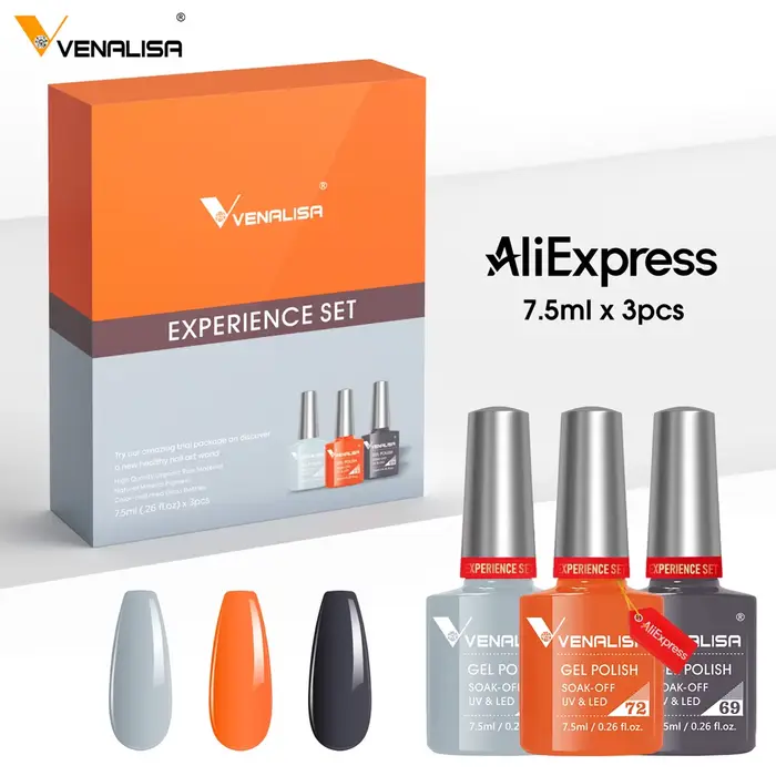 3 pièces/kit Venalisa vernis à ongles brillant Semi Permanent grande couverture Gel