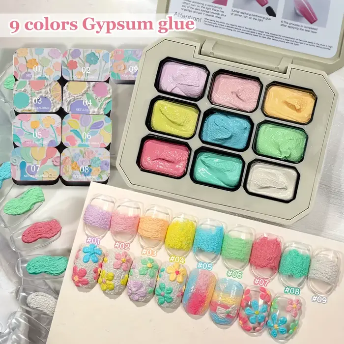 Duolingdai Kit Complet de Gel Peinture à l'Huile Macaron 9 Couleurs - Gel