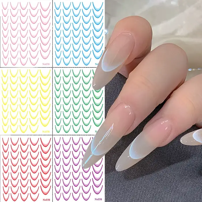 Autocollant pour Ongles Noir à la Française pour Manucure