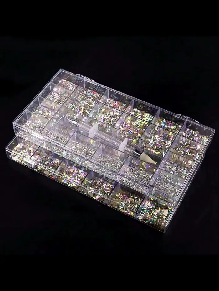  Lot de 21 grilles de strass pour décoration d'ongles