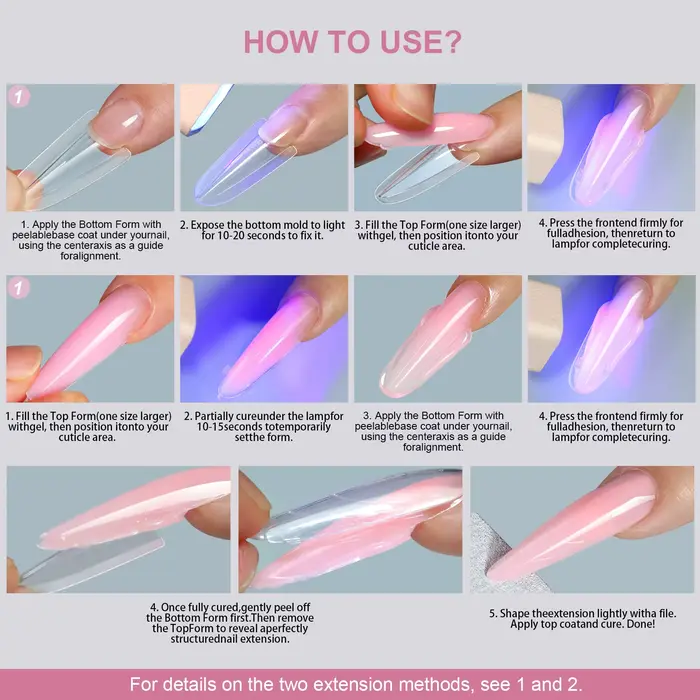 256 pièces de formes d'extension d'ongles