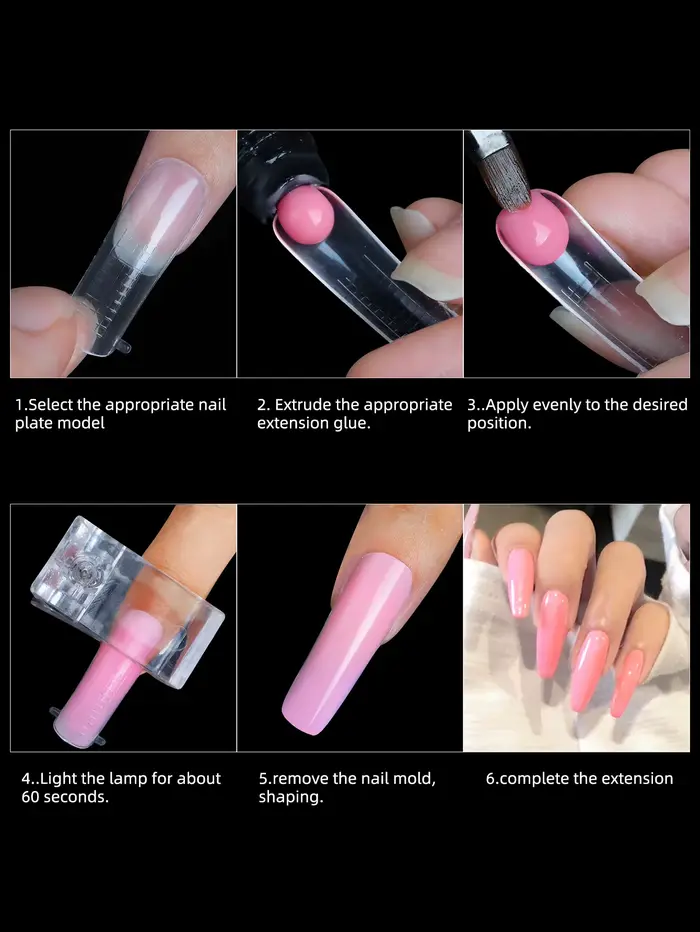 120 pièces/ensemble clair double formes faux ongles couverture complète construction rapide Gel moule conseils