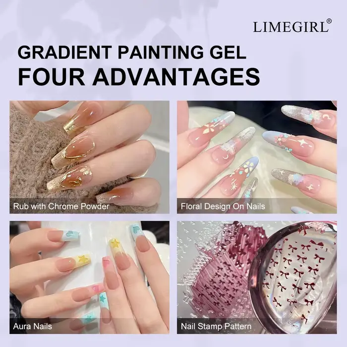 LIMEGIRL 9 couleurs dégradé peinture Gel Nail Art Design bricolage solide Gel vernis à ongles rapidement sculpté pétale