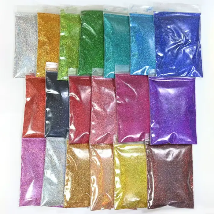 Poudre de paillettes holographiques arc-en-ciel pour les ongles
