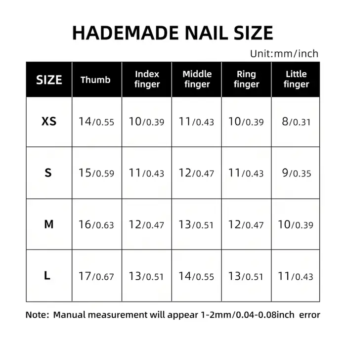 Kit de 10 faux ongles press-on faits main