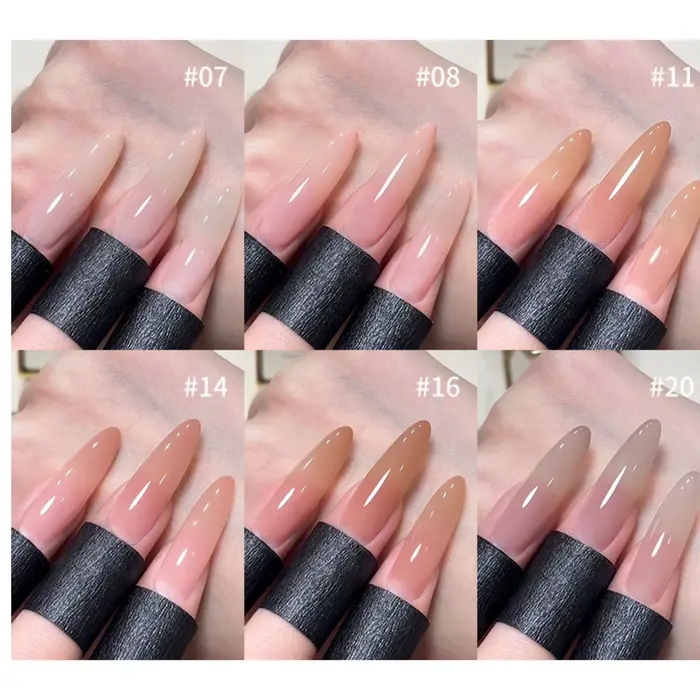 Gel à ongles 15ml rose nude transparent effet glace
