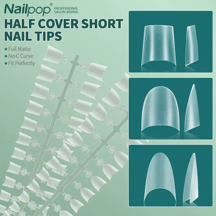 Faux ongles courts demi-couverture